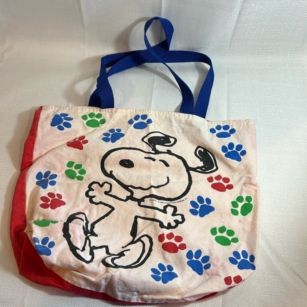 Peanuts Snoopy Canvas Tote Bag-Vintage UFS 16"x13.5"- Used condition